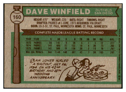1976 Topps Baseball #160 Dave Winfield Padres VG-EX 532387