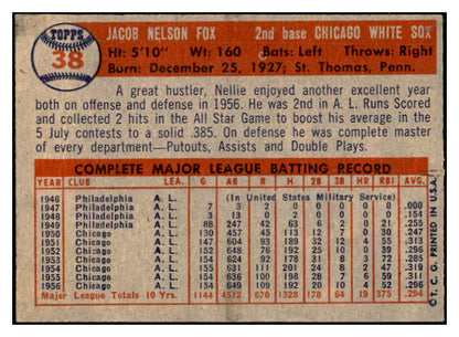 1957 Topps Baseball #038 Nellie Fox White Sox VG 532444