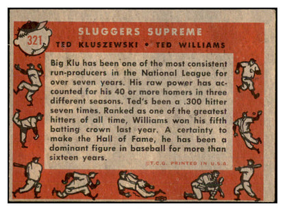 1958 Topps Baseball #321 Ted Williams Ted Kluszewski GD-VG 532463