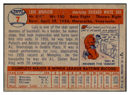 1957 Topps Baseball #007 Luis Aparicio White Sox EX-MT 532467