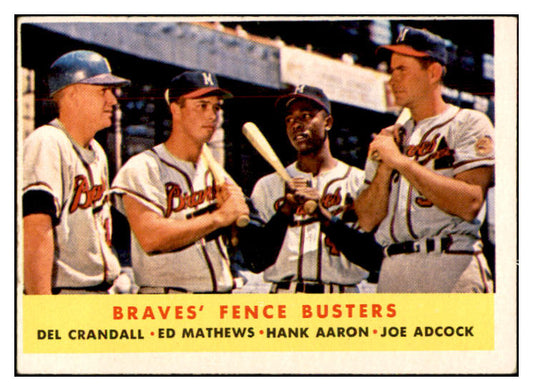 1958 Topps Baseball #351 Hank Aaron Eddie Mathews EX-MT 532522