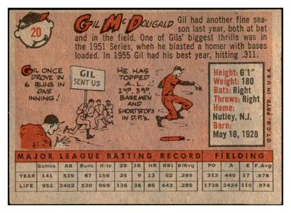 1958 Topps Baseball #020 Gil McDougald Yankees EX 532531