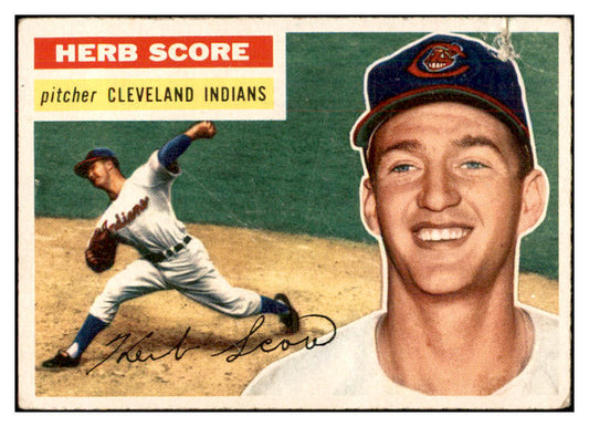 1956 Topps Baseball #140 Herb Score Indians PR-FR Gray 532543
