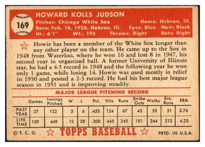 1952 Topps Baseball #169 Howie Judson White Sox VG-EX 532701