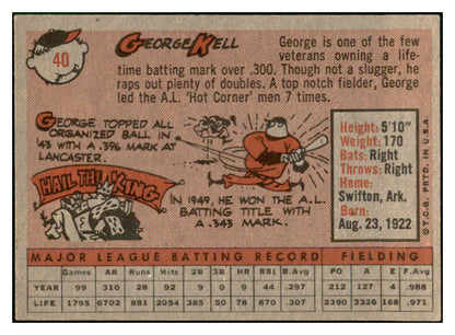 1958 Topps Baseball #040 George Kell Orioles EX-MT 532722