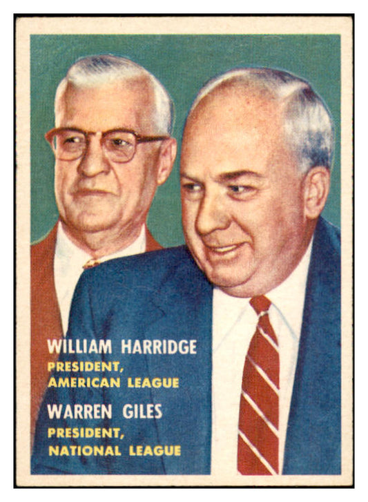 1957 Topps Baseball #100 Warren Giles William Harridge VG-EX 532735