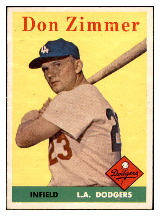 1958 Topps Baseball #077 Don Zimmer Dodgers EX-MT 532753