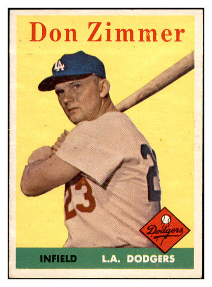 1958 Topps Baseball #077 Don Zimmer Dodgers EX-MT 532753