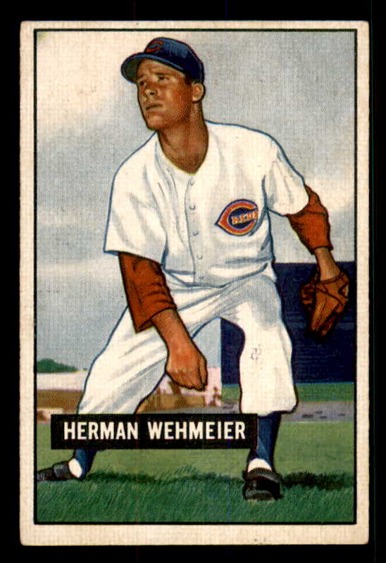 1951 Bowman Baseball #144 Herman Wehmeier Reds EX+/EX-MT 533172