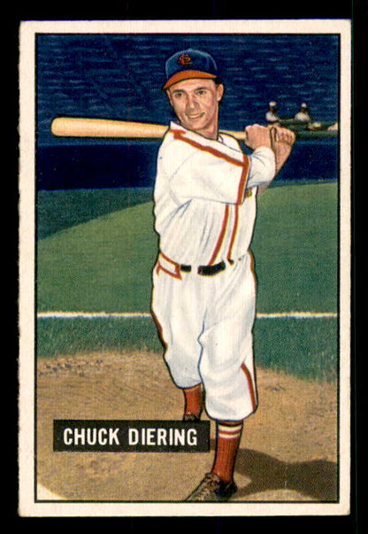 1951 Bowman Baseball #158 Chuck Diering Cardinals EX 533189