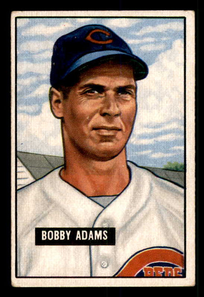 1951 Bowman Baseball #288 Bobby Adams Reds EX 533203