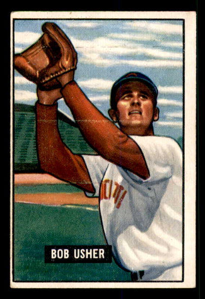 1951 Bowman Baseball #286 Bob Usher Reds EX 533209