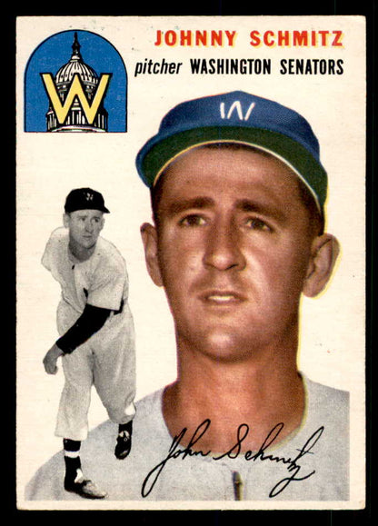 1954 Topps Baseball #033 Johnny Schmitz Senators EX+/EX-MT 533219