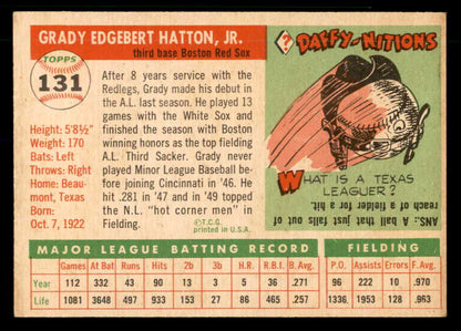 1955 Topps Baseball #131 Grady Hatton Red Sox EX 533225