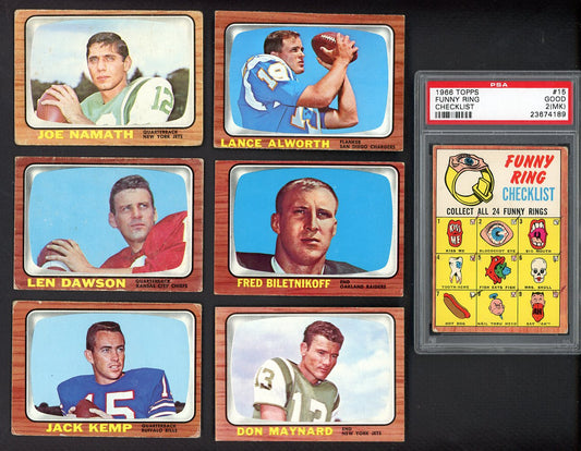 1966 Topps Football Near Set (-5) VG-EX/EX Namath Funny Ring 533233