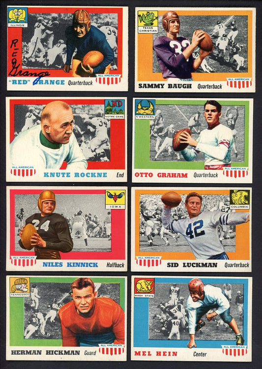 1955 Topps All American Football Near Set (-3) Rockne Grange 533236