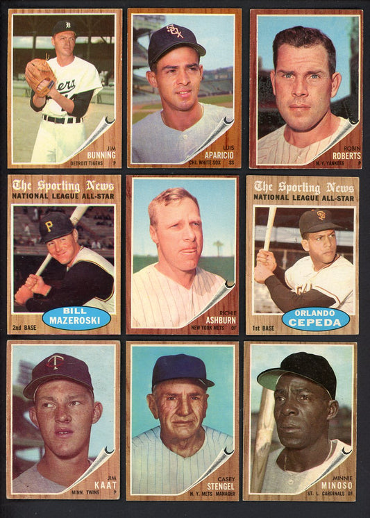 1962 Topps Part Set Lot 435 Diff VG-EX/EX Mazeroski Cepeda 533247