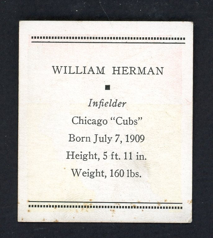 1933 Tattoo Orbit Billy Herman Cubs EX-MT 533261