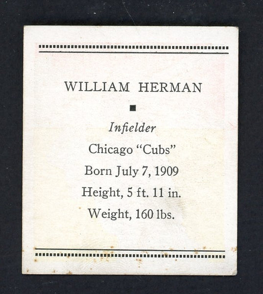 1933 Tattoo Orbit Billy Herman Cubs EX-MT 533261