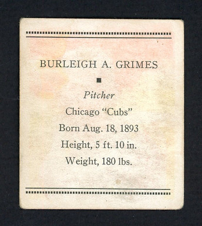 1933 Tattoo Orbit Burleigh Grimes Cubs VG 533265