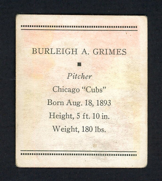1933 Tattoo Orbit Burleigh Grimes Cubs VG 533265