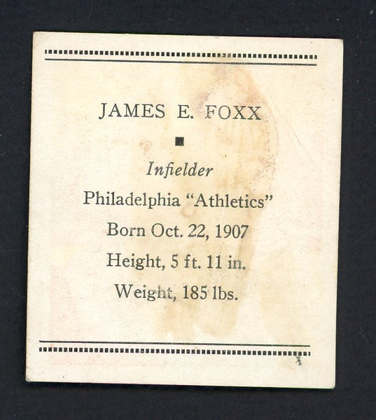 1933 Tattoo Orbit Jimmy Foxx A's VG 533268