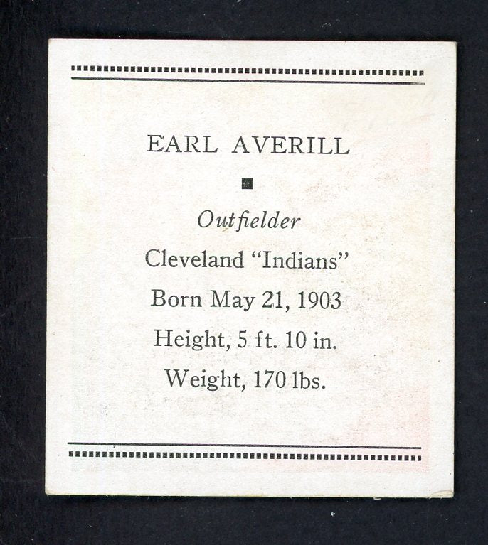 1933 Tattoo Orbit Earl Averill Indians EX-MT 533269