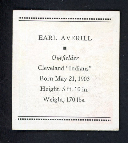 1933 Tattoo Orbit Earl Averill Indians EX-MT 533269