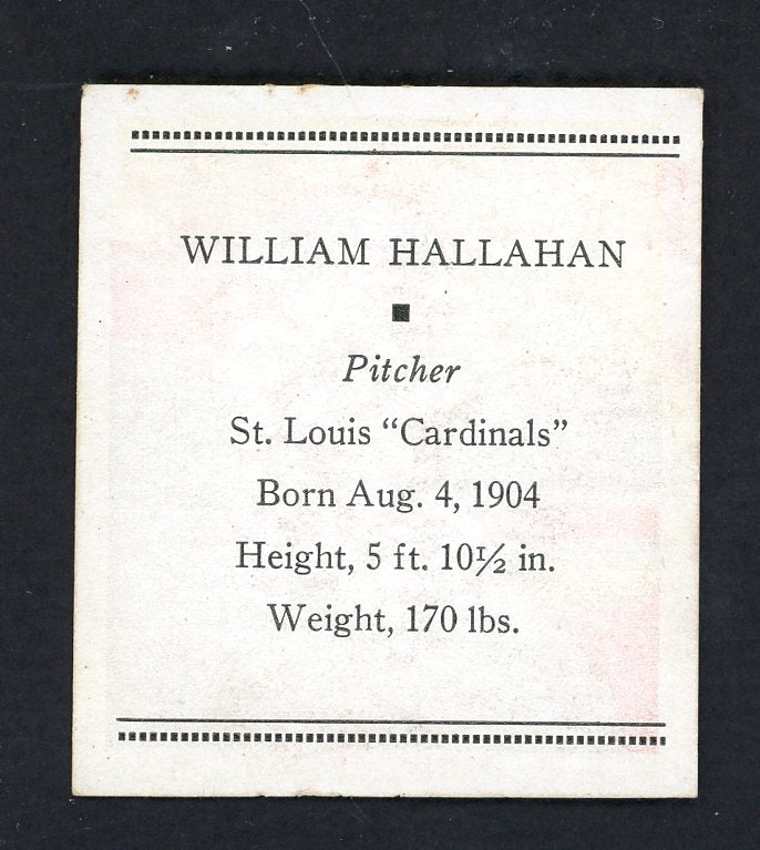 1933 Tattoo Orbit Bill Hallahan Cardinals EX-MT 533273