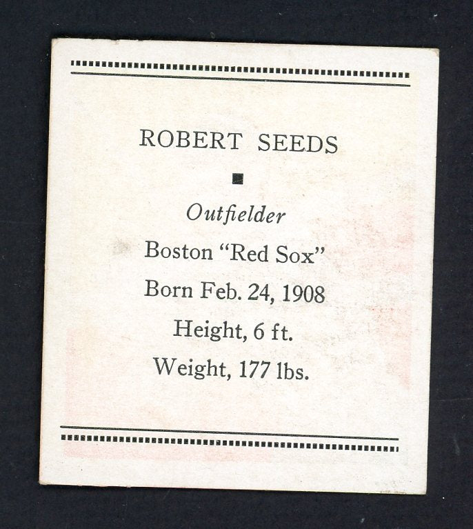 1933 Tattoo Orbit Bob Seeds Red Sox EX-MT 533277