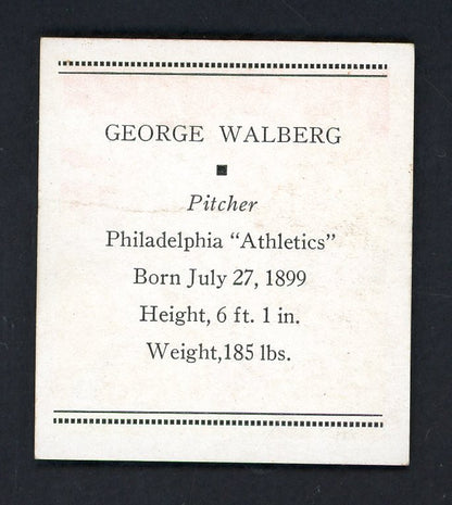 1933 Tattoo Orbit Rube Walberg A's EX-MT 533279