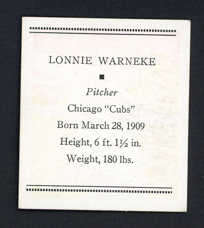 1933 Tattoo Orbit Lon Warneke Cubs EX-MT 533280
