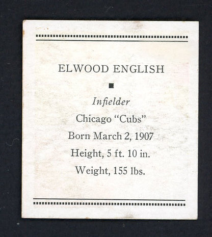1933 Tattoo Orbit Woody English Cubs EX 533286