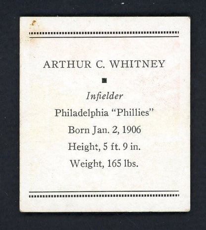1933 Tattoo Orbit Pinky Whitney Phillies VG-EX 533288
