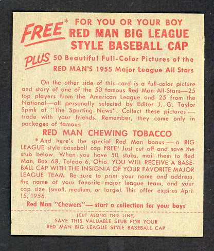 1955 Red Man #AL11 Al Rosen Indians EX-MT/NR-MT w Tab 533292
