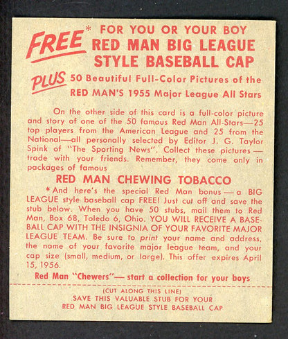 1955 Red Man #AL15 Bobby Avila Indians EX-MT w Tab 533293