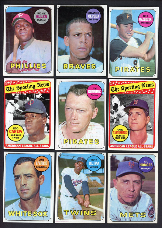 1969 Topps Part Set Lot 580 Diff EX-MT Yastrzemski Carew Allen 533297