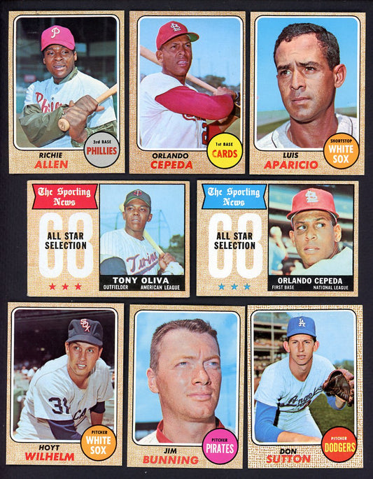 1968 Topps Part Set Lot 415 Diff EX-MT Cepeda Bunning Allen 533298