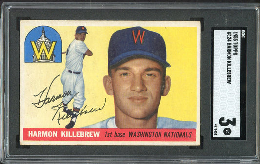 1955 Topps #124 Harmon Killebrew Senators SGC 3 VG 533306