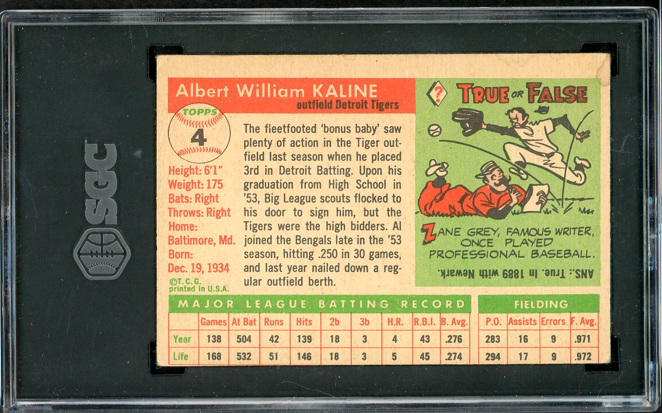 1955 Topps #  4 Al Kaline Tigers SGC 2 GD 533309