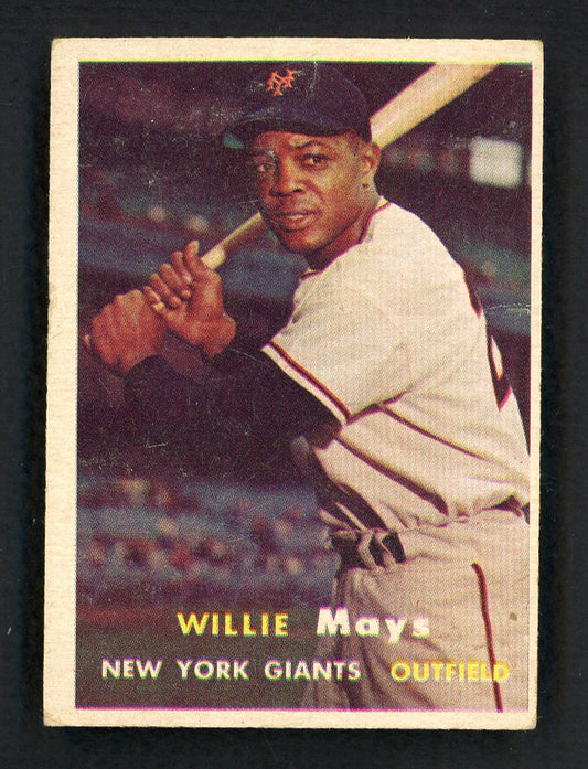1957 Topps Baseball #010 Willie Mays Giants VG 533314