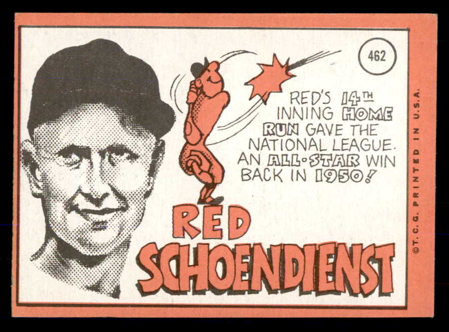 1969 Topps Baseball #462 Red Schoendienst Cardinals EX-MT 533341