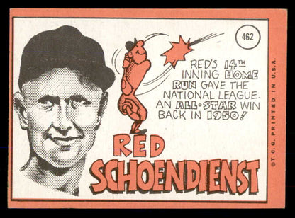 1969 Topps Baseball #462 Red Schoendienst Cardinals EX-MT 533341