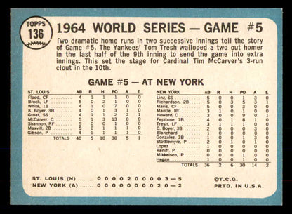 1965 Topps Baseball #136 World Series Game 5 McCarver EX-MT 533356