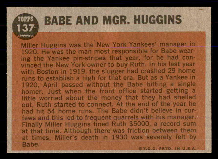 1962 Topps Baseball #127 Babe Ruth Yankees EX-MT 533364
