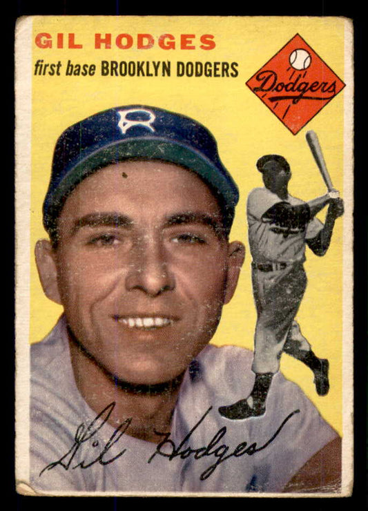 1954 Topps Baseball #102 Gil Hodges Dodgers Good 533376