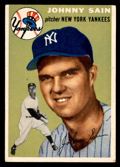 1954 Topps Baseball #205 Johnny Sain Yankees VG-EX 533381