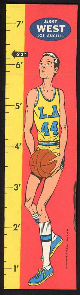 1969 Topps Basketball Rulers #002 Jerry West Lakers VG-EX 533391