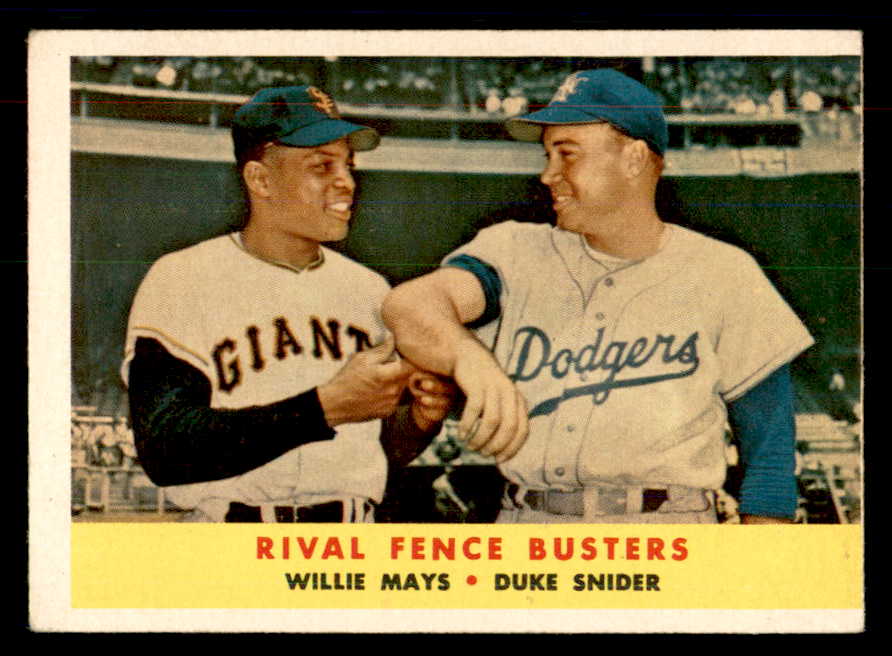 1958 Topps Baseball #436 Willie Mays Duke Snider VG-EX 533429