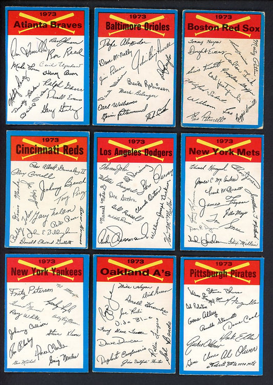 1973 O Pee Chee Baseball Blue Border Checklists Complete Set VG-EX/EX 533432